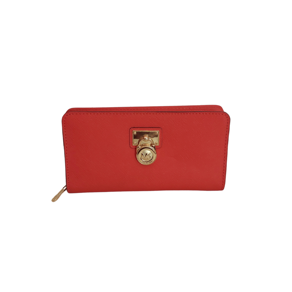Michael Kors Red Leather Hamilton Wallet | Pre Loved |