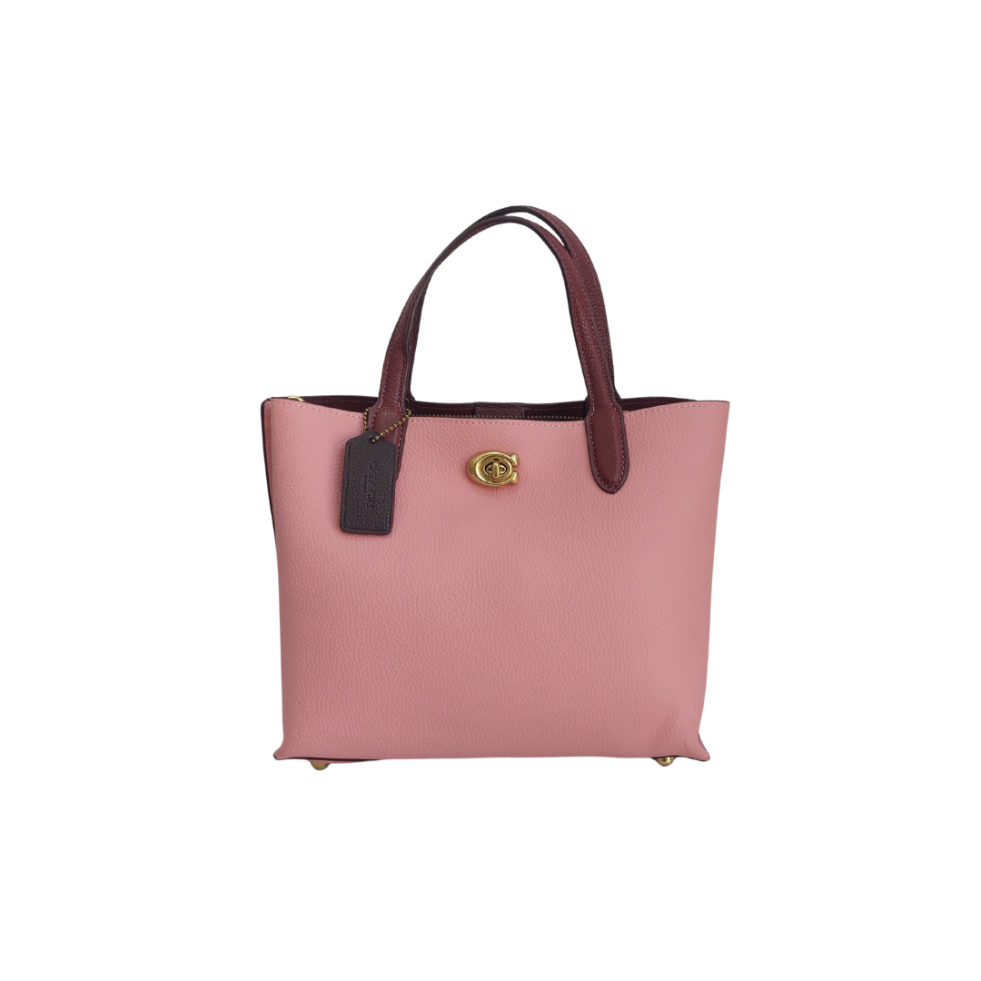 Coach Pink Willow Colorblock Tote 24 Bag | Pre Loved |