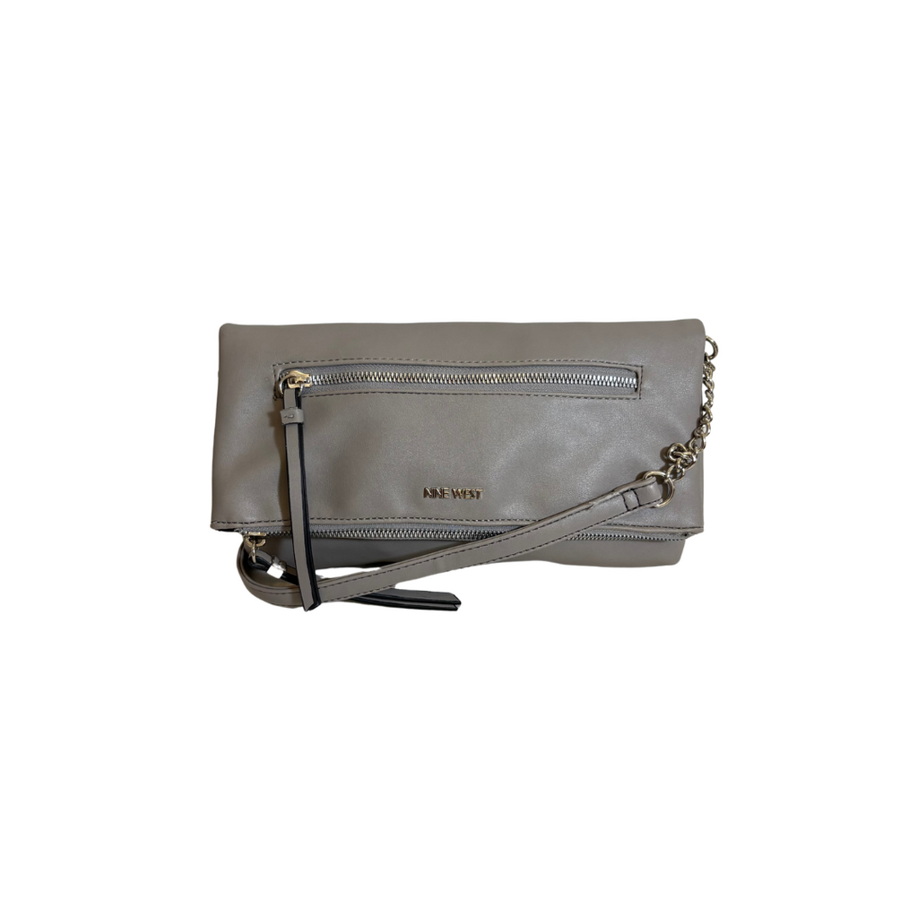 Nine West Grey Fold Over Crossbody Bag | Gently Used |