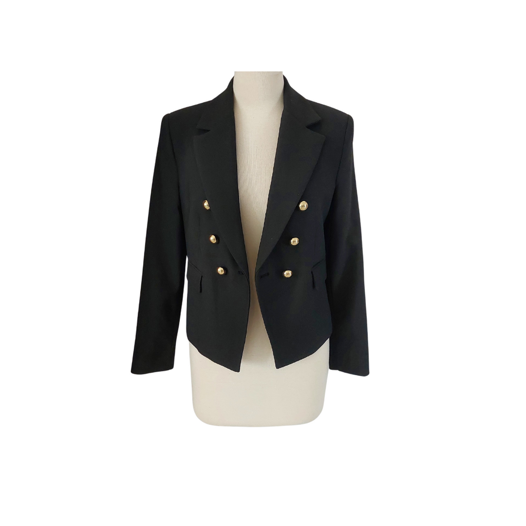Mango Black with Gold Buttons Blazer | Brand New |