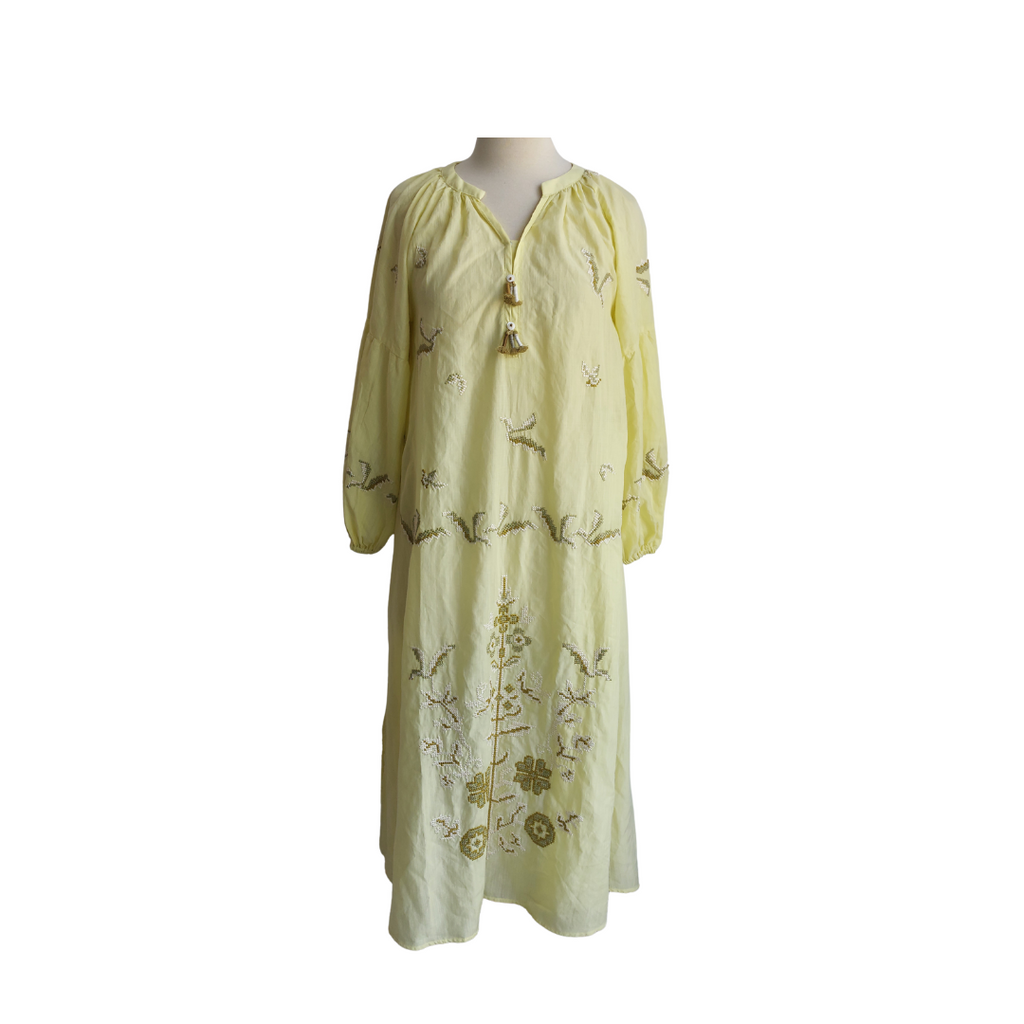 Ethnc Yellow Embroidered Long Shirt | Brand New |