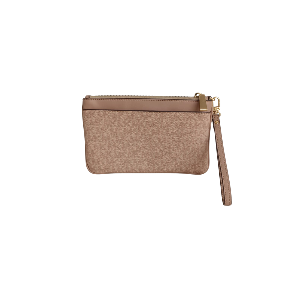 Michael Kors Pink Signature Logo Medium Wristlet | Pre Loved |