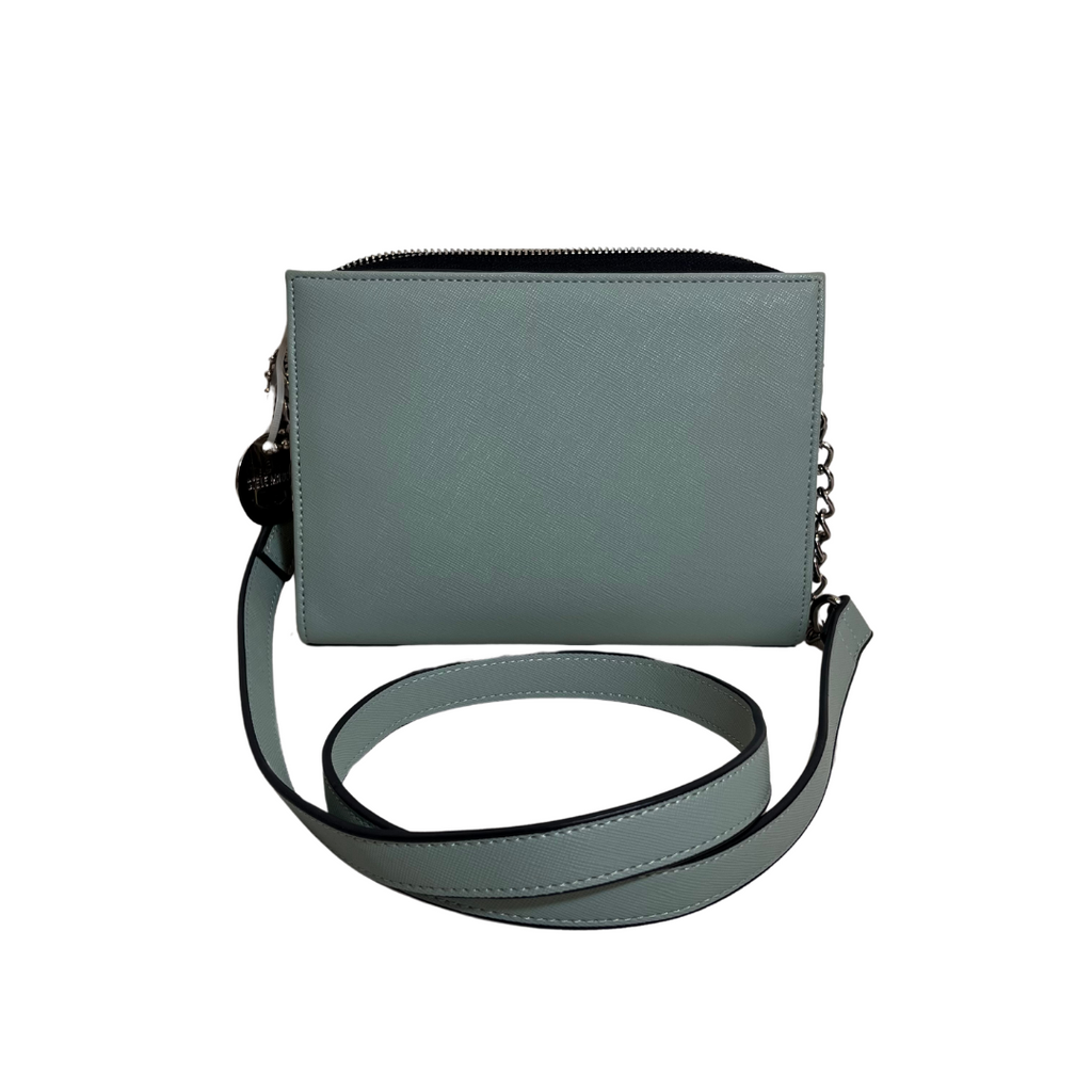 Steve Madden Sky Blue & Black Leatherette Crossbody Bag | Gently Used |