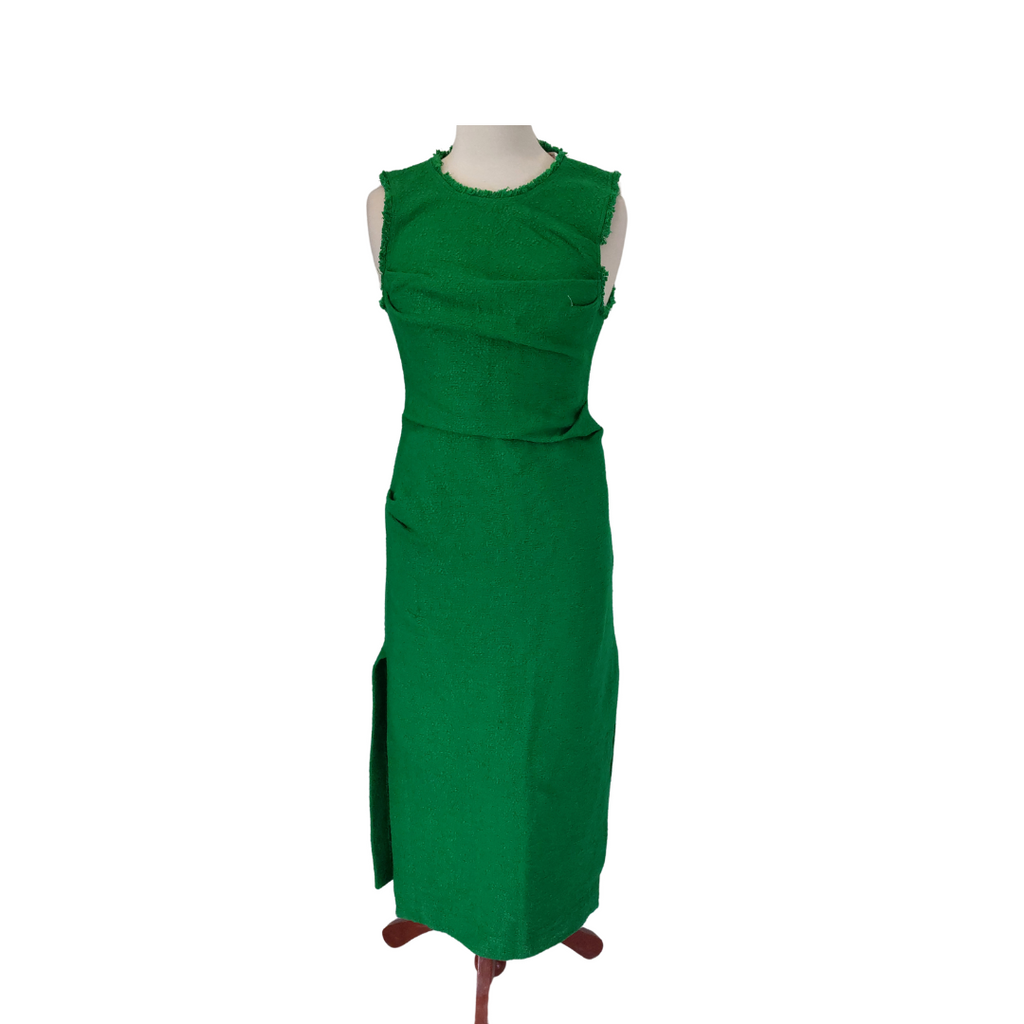 Zara Parrot Green Tweed Dress | Pre Loved |