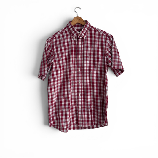 Blue Harbour Mens Red And White Checkered Shirt | Pre Loved |