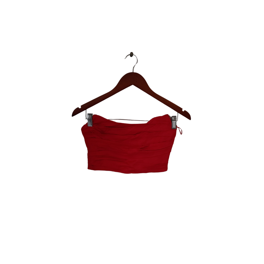 Zara Red Pleated Bandeau Top | Pre Loved |