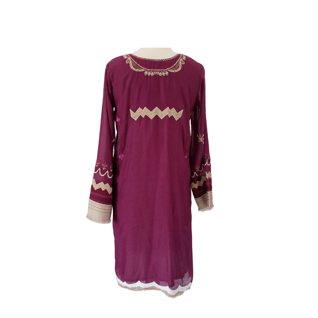 Sumaira Khanani Purple Embroidered Outfit (2pieces) | Pre Loved |