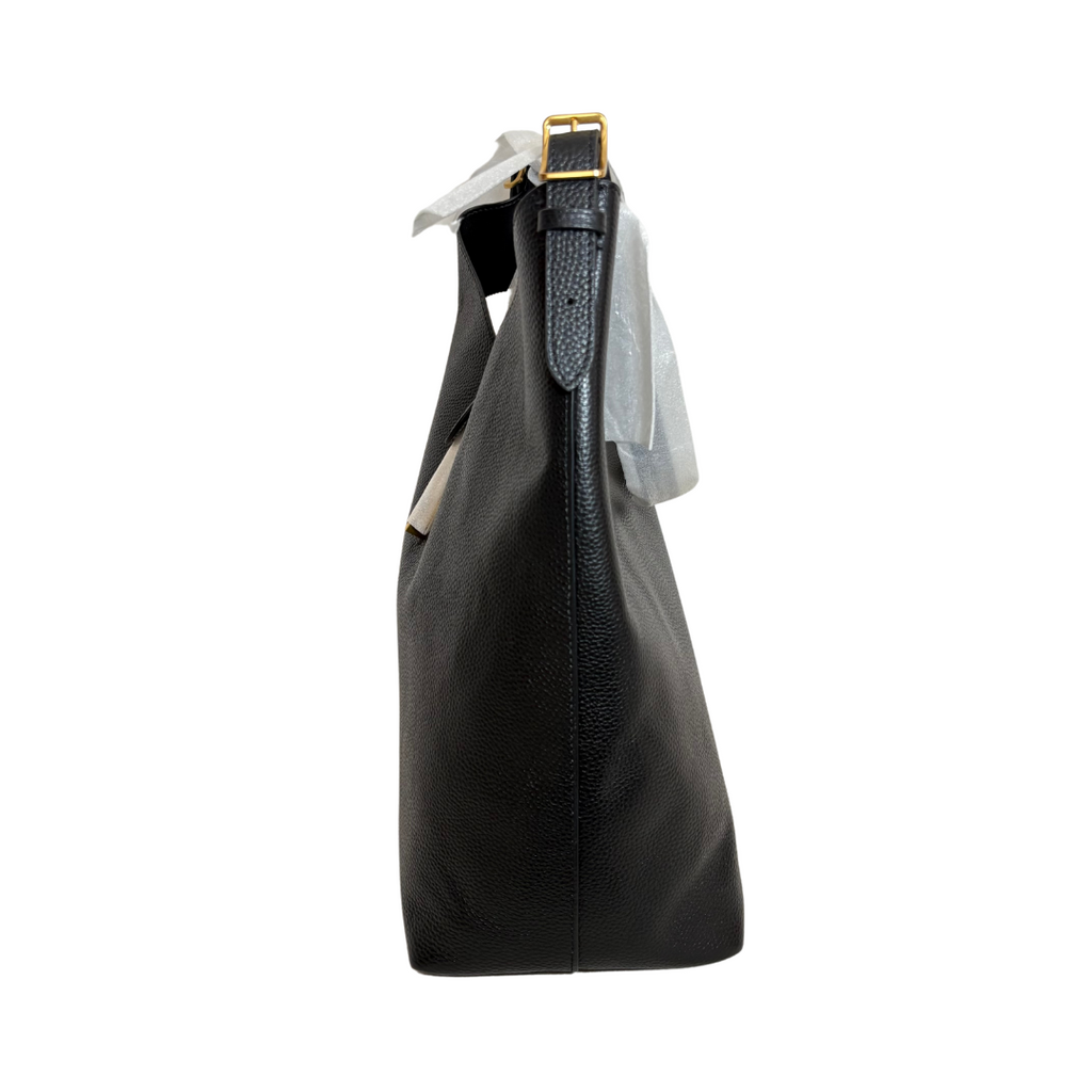 Rebecca Minkoff Black Pebbled Leather 'Megan' Hobo Bag | Brand New |