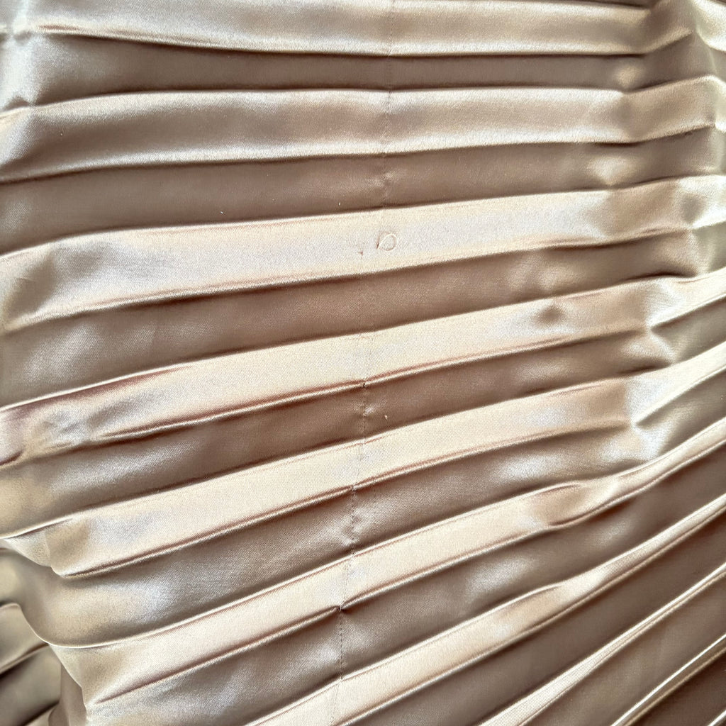 ZARA Dark Bronze Pleated Satin Skirt | Pre Loved |