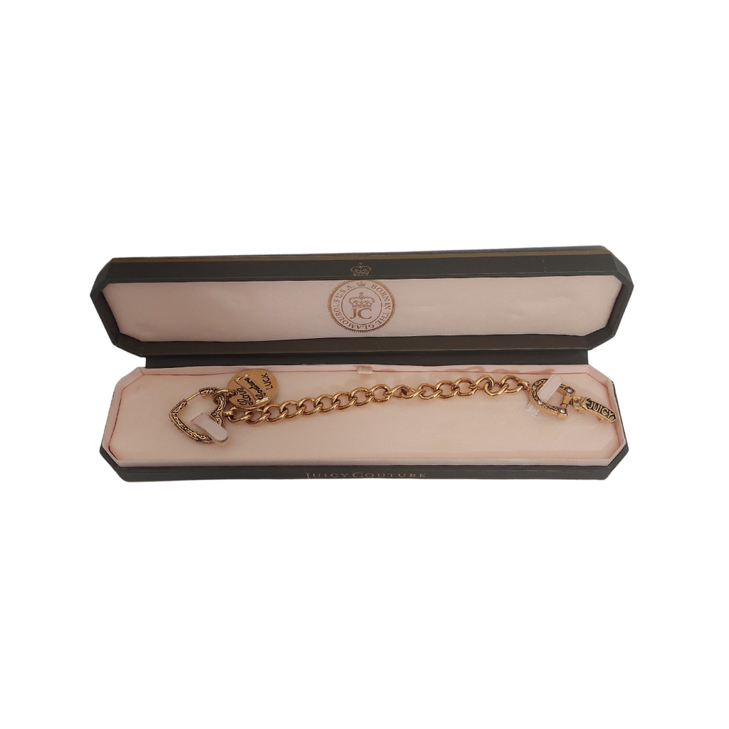 Juicy Couture Gold Plated Chunky Charm Bracelet | Pre Loved |