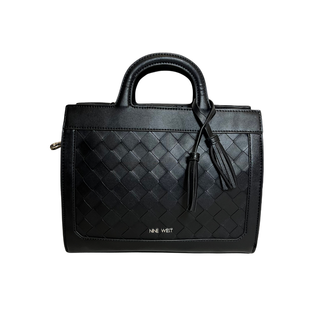 Nine West Black Leatherette Satchel  | Gently Used |