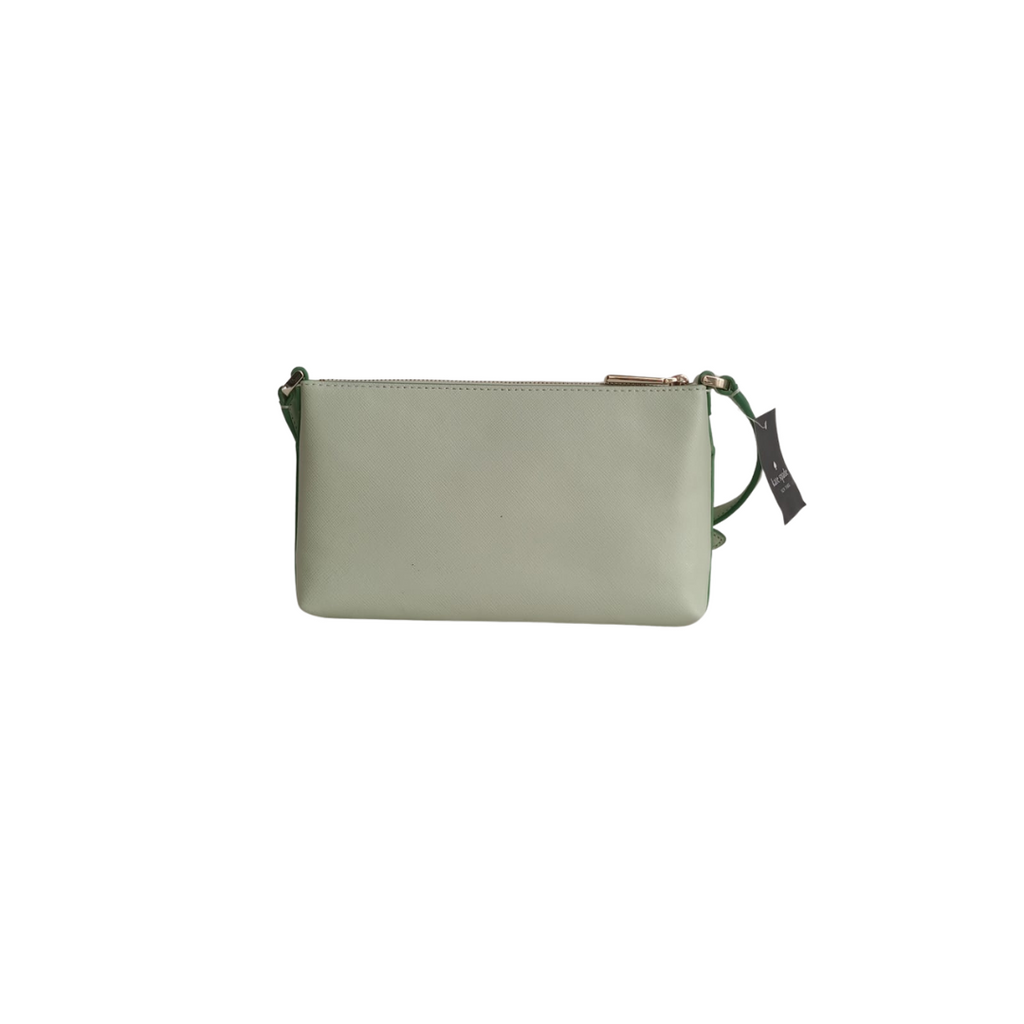 Kate Spade Light Olive Sadie Saffiano Leather Top Zip Crossbody Bag | Brand New |