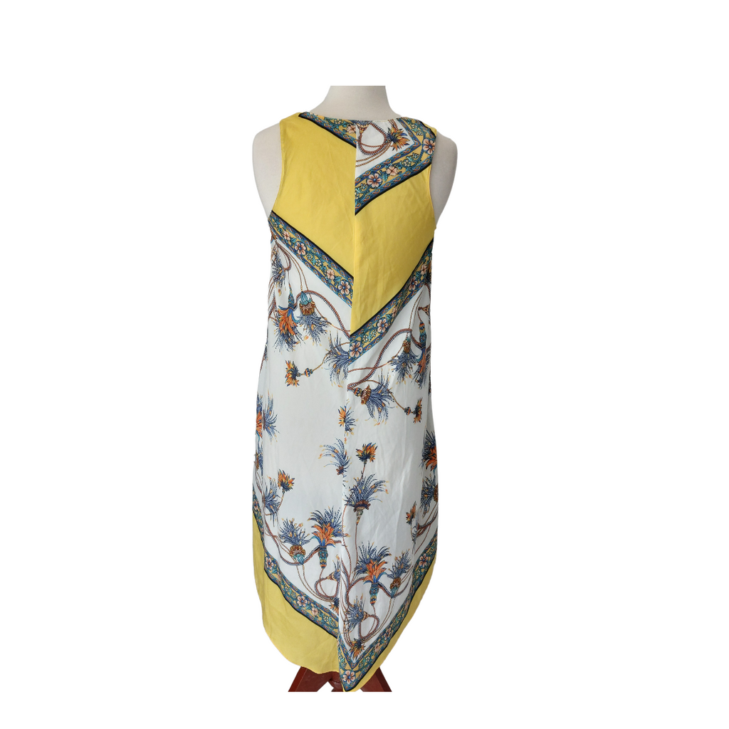 ZARA Yellow & White Printed Satin Midi Dress | Pre Loved |