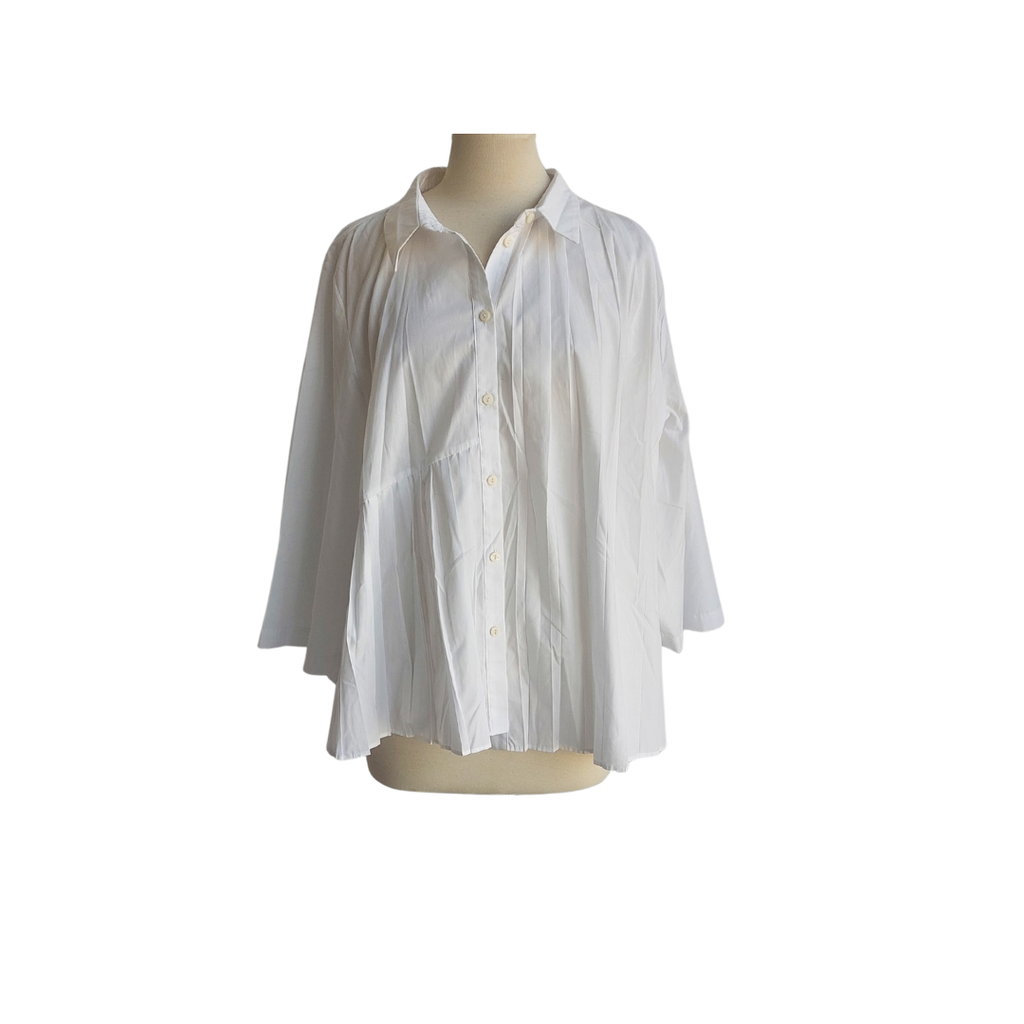 ZARA White Collared Peplum Top | Pre Loved |