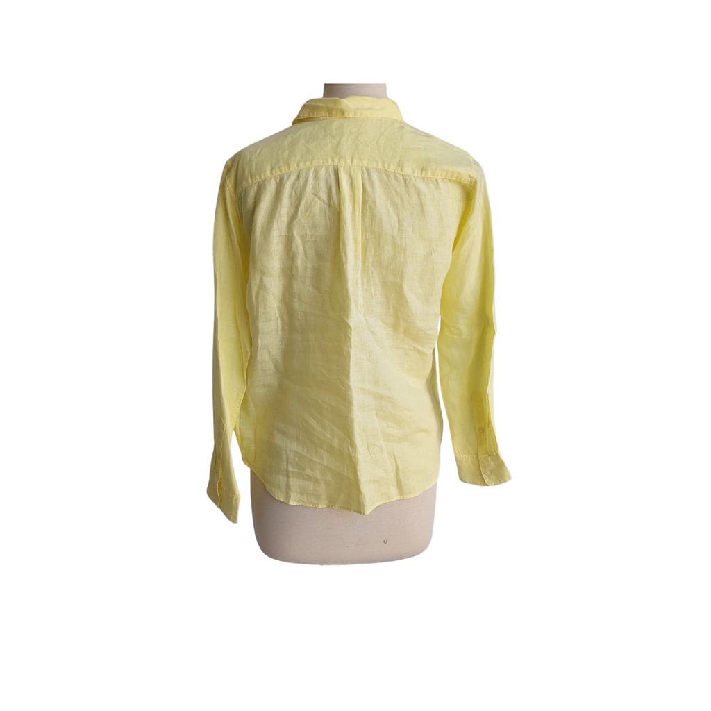 Uniqlo Light Yellow Semi Sheer Button Down Shirt | Gently Used |