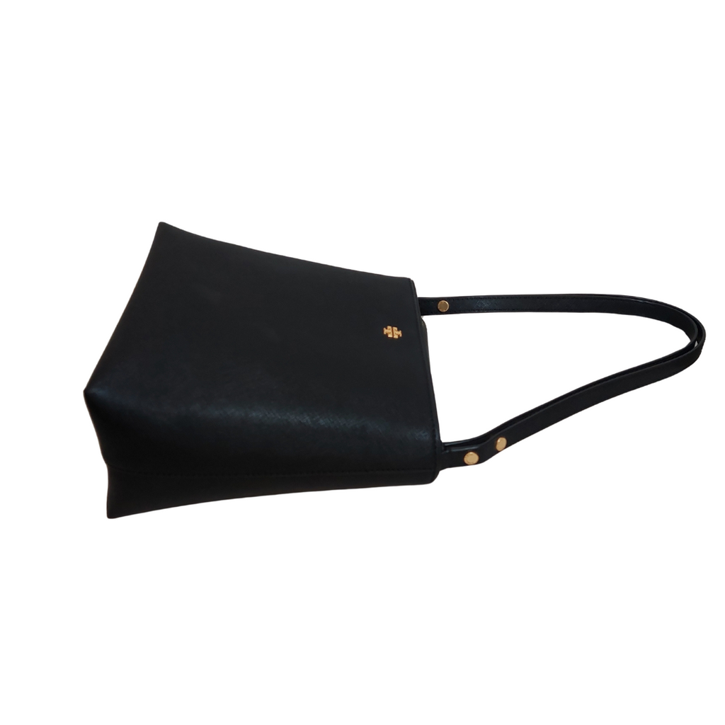 Tory Burch Black Leather Emerson Bucket Bag | Gently Used |