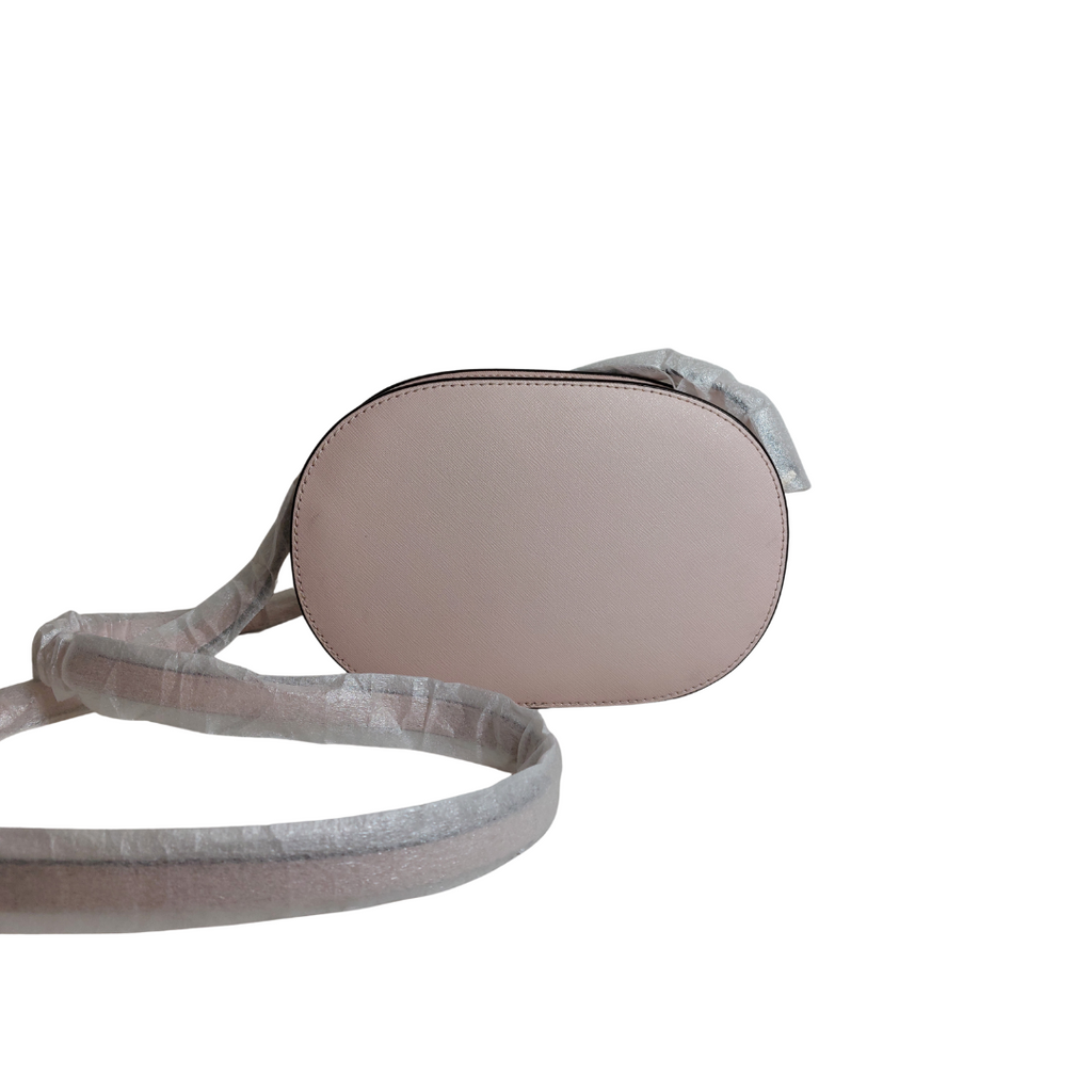 Michael Kors Light Pink Saffiano Leather Jet Set Oval Crossbody Bag | Like New |