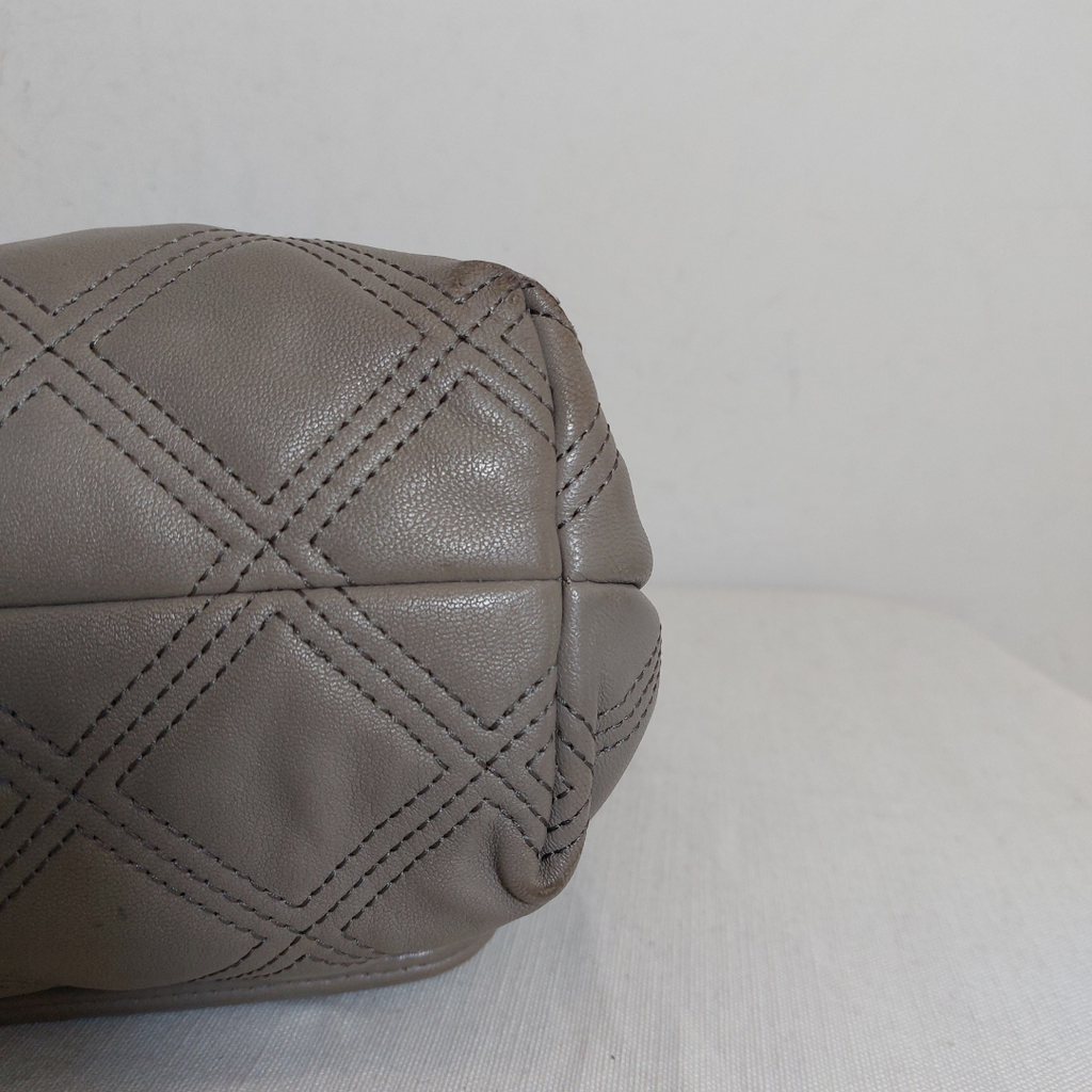 Tory Burch Grey Heron Soft Leather Fleming Tote Bag | Pre Loved |