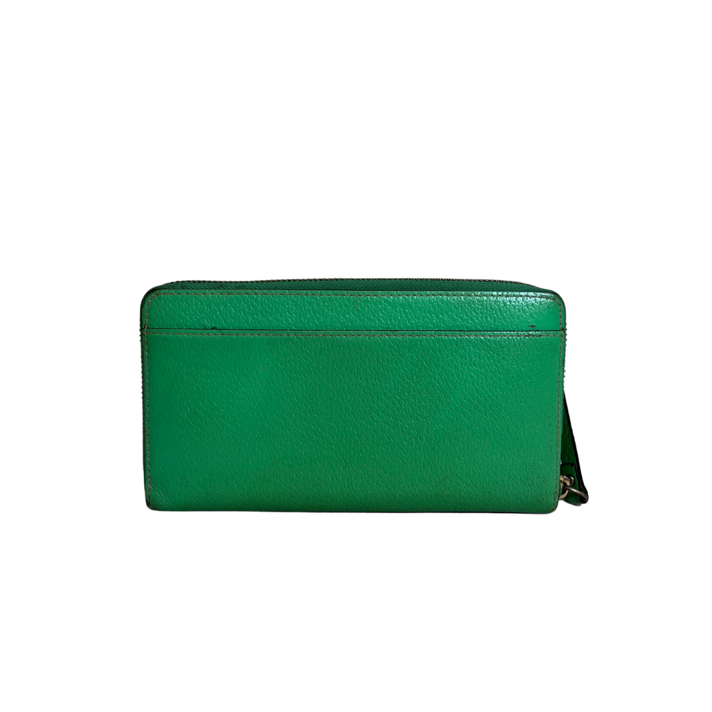 Kate Spade Green Neda Wellesley Zip Around Wallet | Pre Loved |