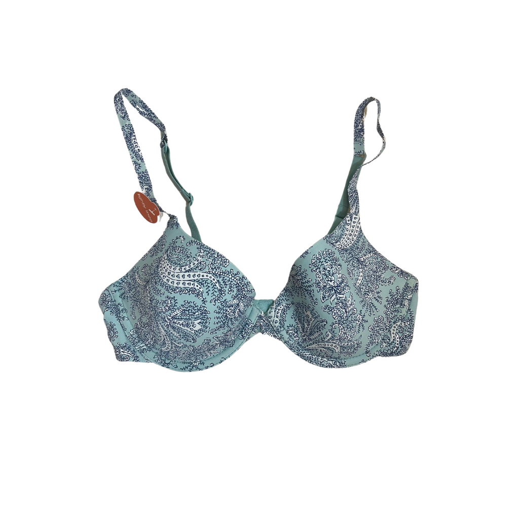 Gilligan & Omalley Light Sea Green & Blue Printed Wired 'Lightly Lined' Bra | Brand New |