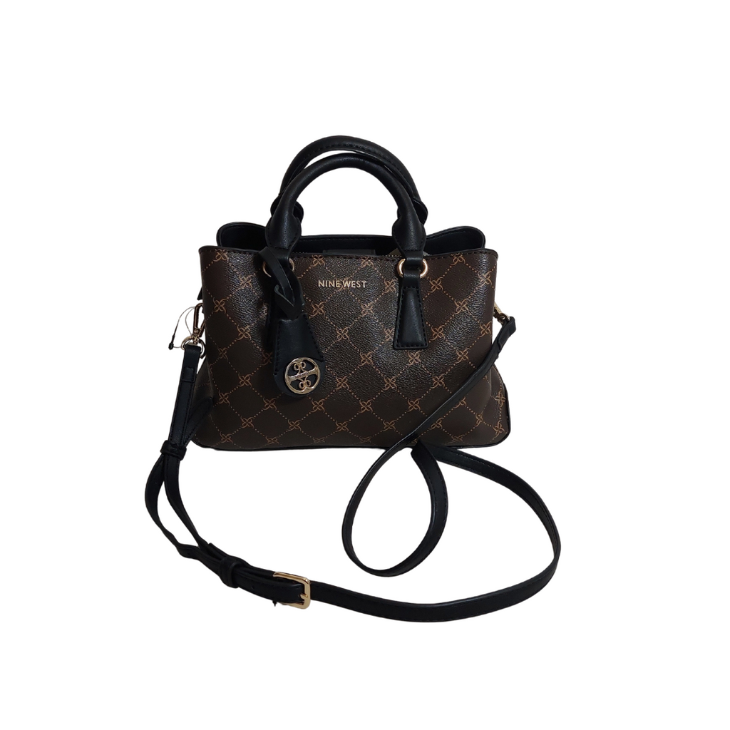 Nine West Brown Leatherette 'Margret' Jet Set Satchel Bag | Gently Used |