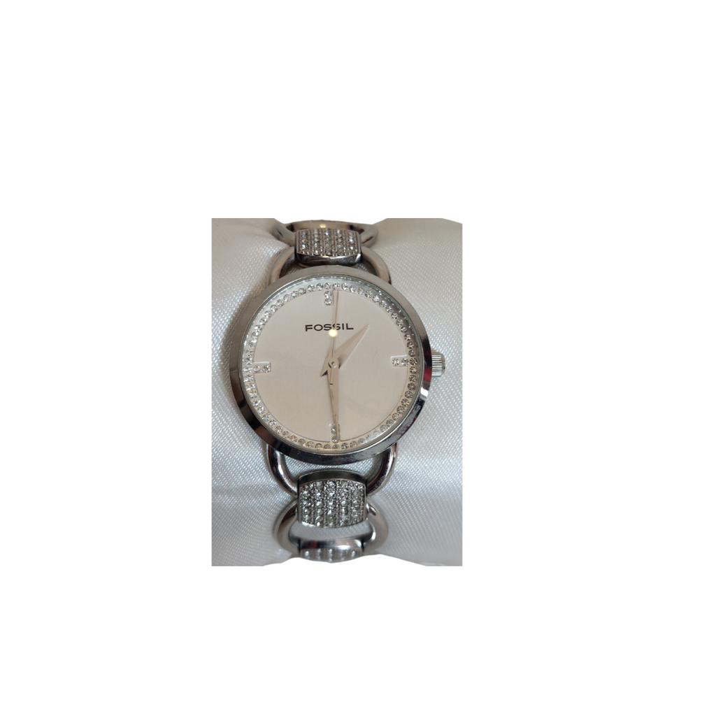 Fossil Silver Rhinestone Bracelet Watch | Gently Used |