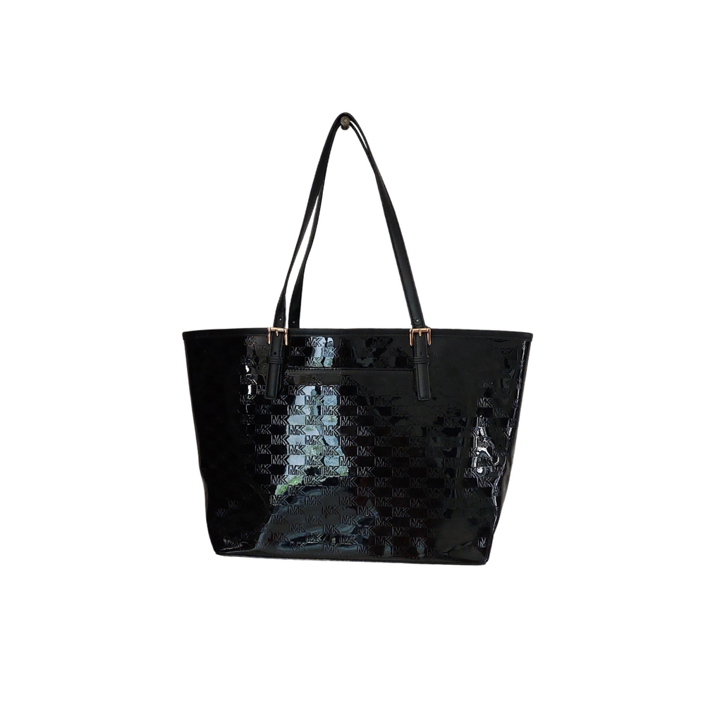 Michael Kors Black Patent Leather Jet Set Tote Bag | Brand New |