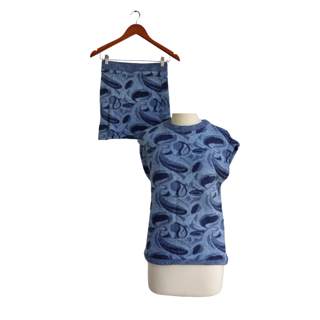 ZARA Blue Two-Toned Paisley Print Co-ord Set | Pre Loved |