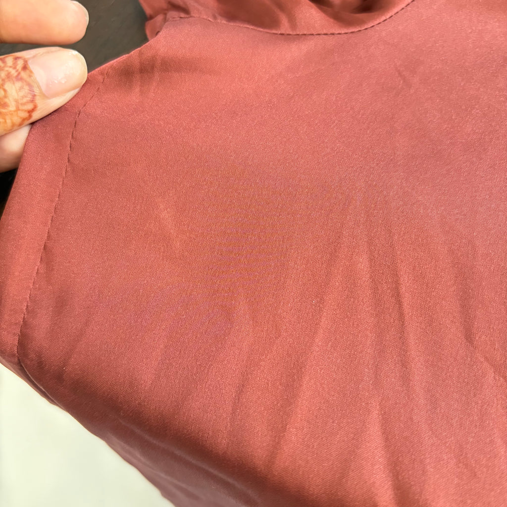 H&M Rust Satin Collared Shirt | Pre Loved |