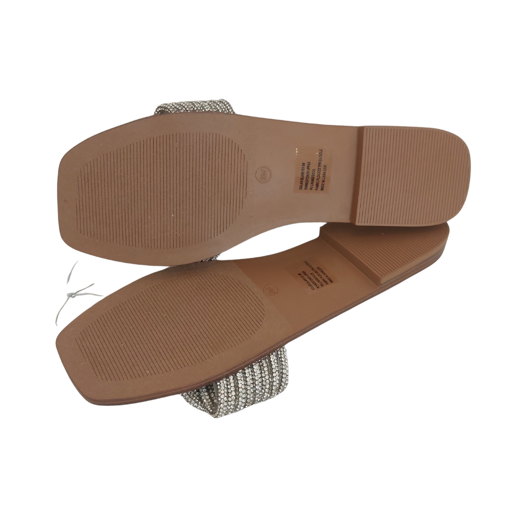 Steve Madden Rhinestone Padded Slide Sandals | Brand New |