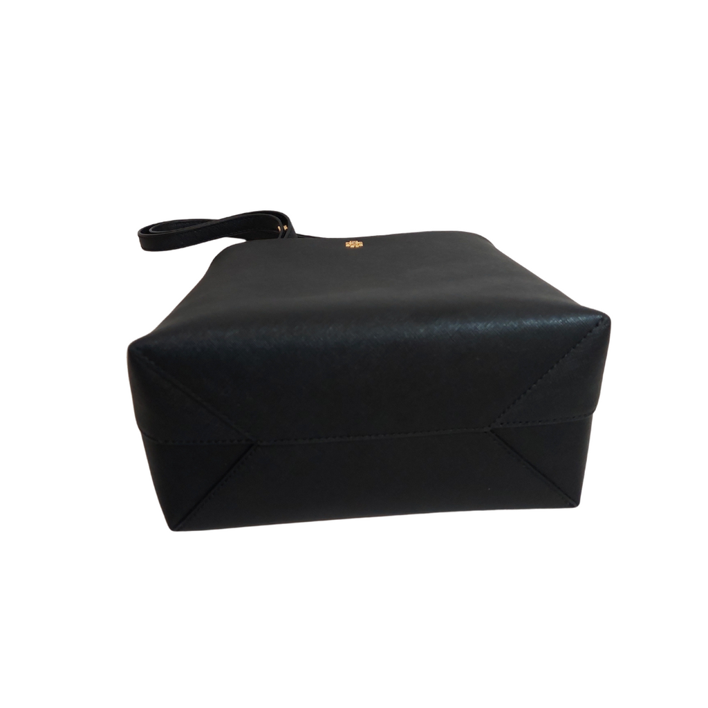 Tory Burch Black Leather Emerson Bucket Bag | Gently Used |