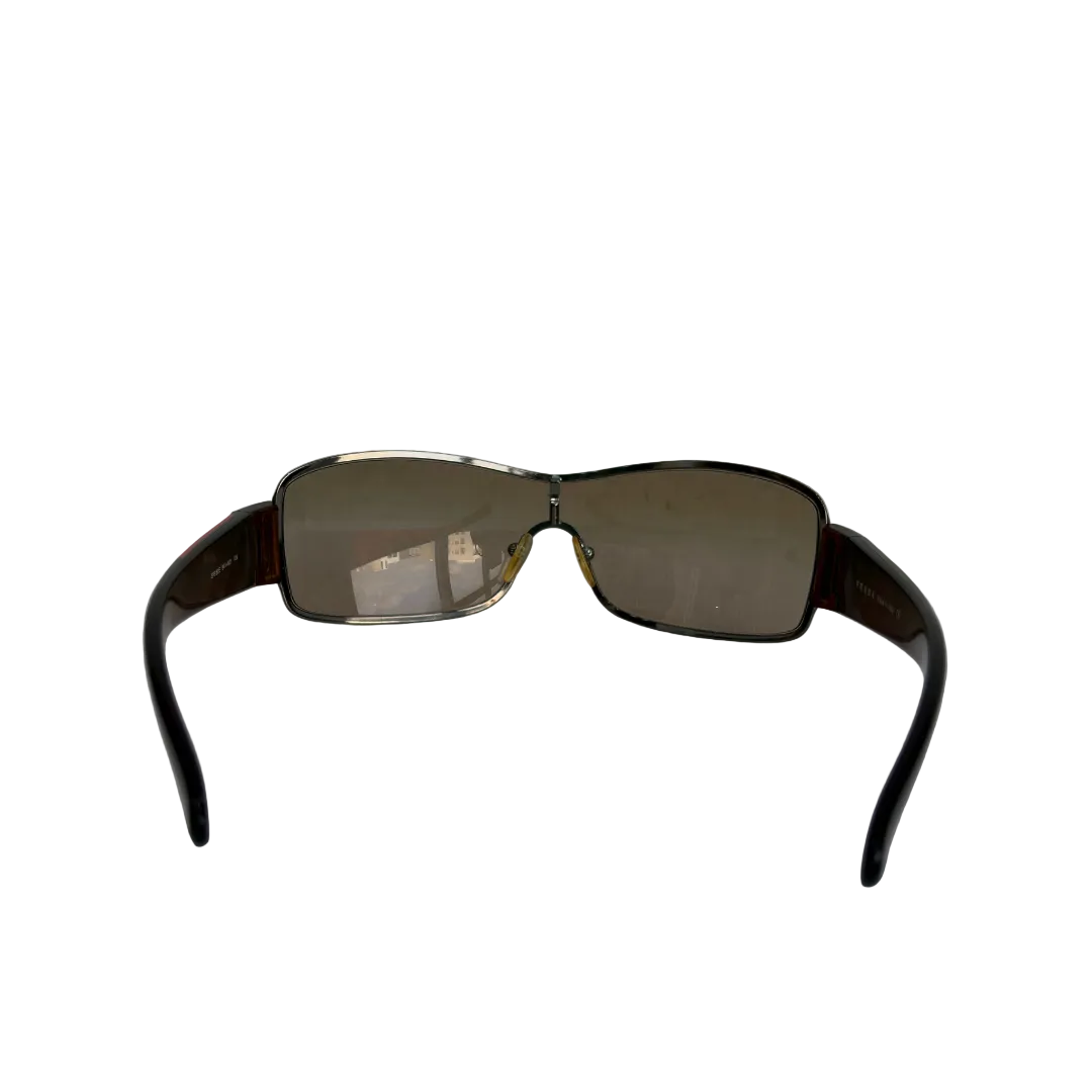 Prada Brown Shield Sport Logo Gradient Sunglasses | Pre Loved |
