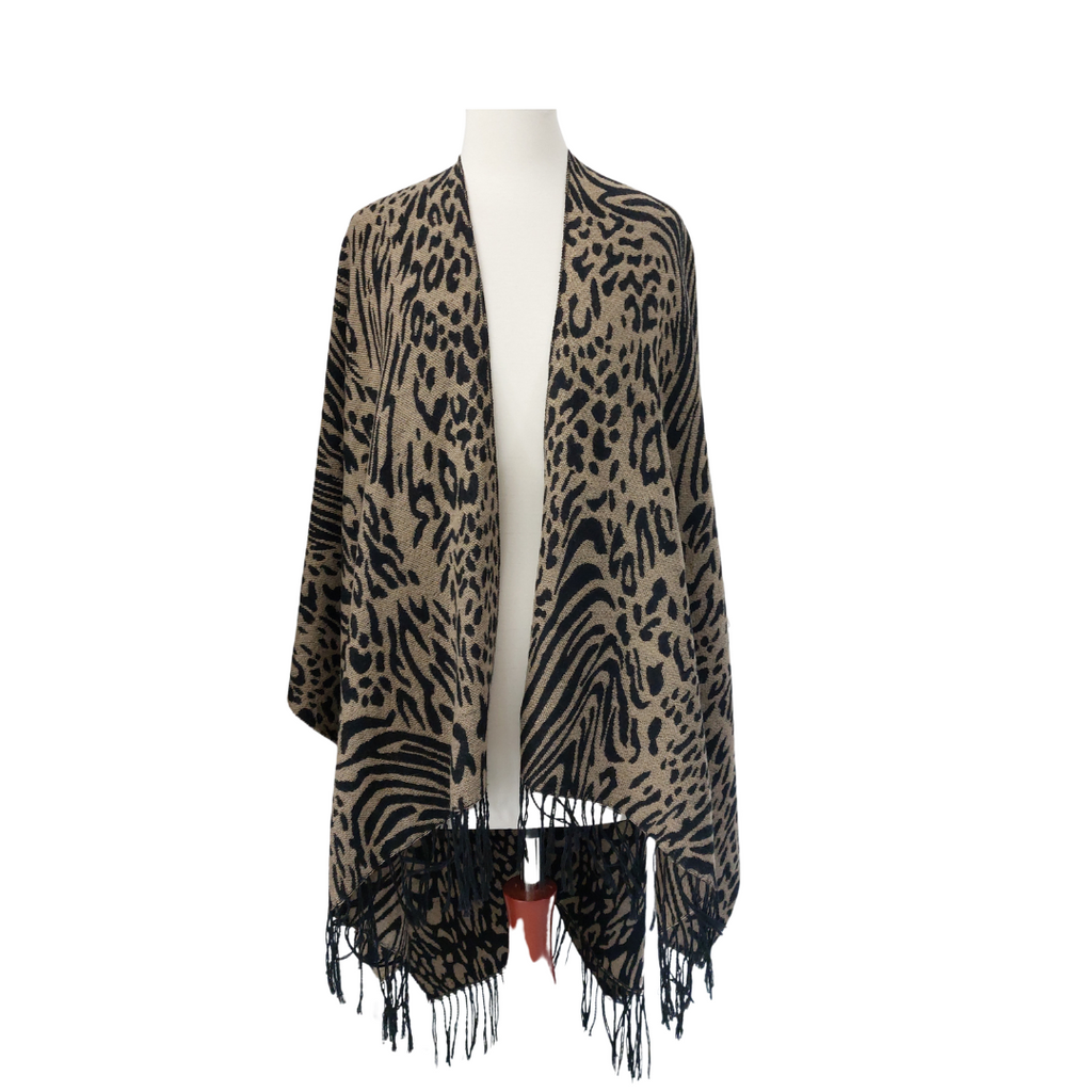 ALDO Cheetah Print Cover-up Cape | Pre Loved |