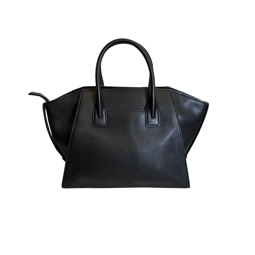 Michael Kors Black Avril Large Pebbled Leather Top-Zip Satchel Bag | Pre Loved |