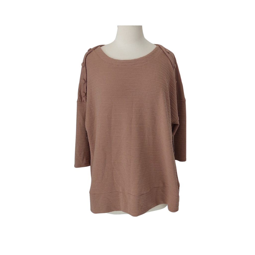 New York Laundry Brown Textured Top | Brand New |