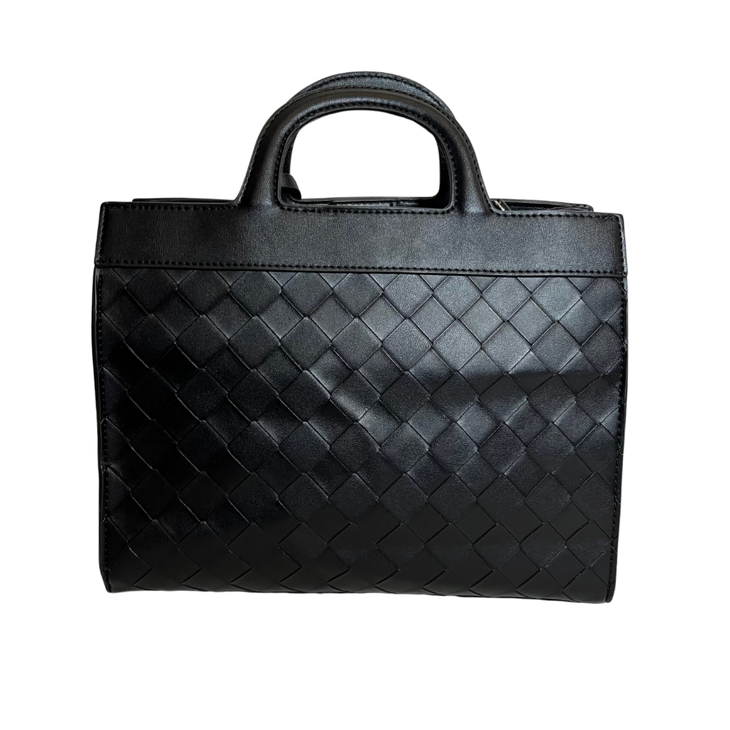 Nine West Black Leatherette Satchel  | Gently Used |