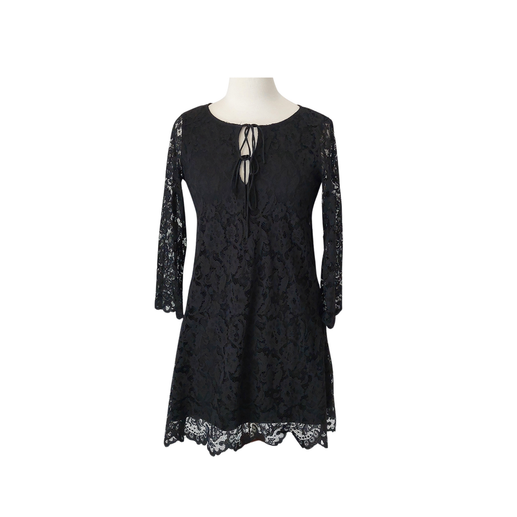 ZARA Black Lace Knee-length Dress | Pre Loved |