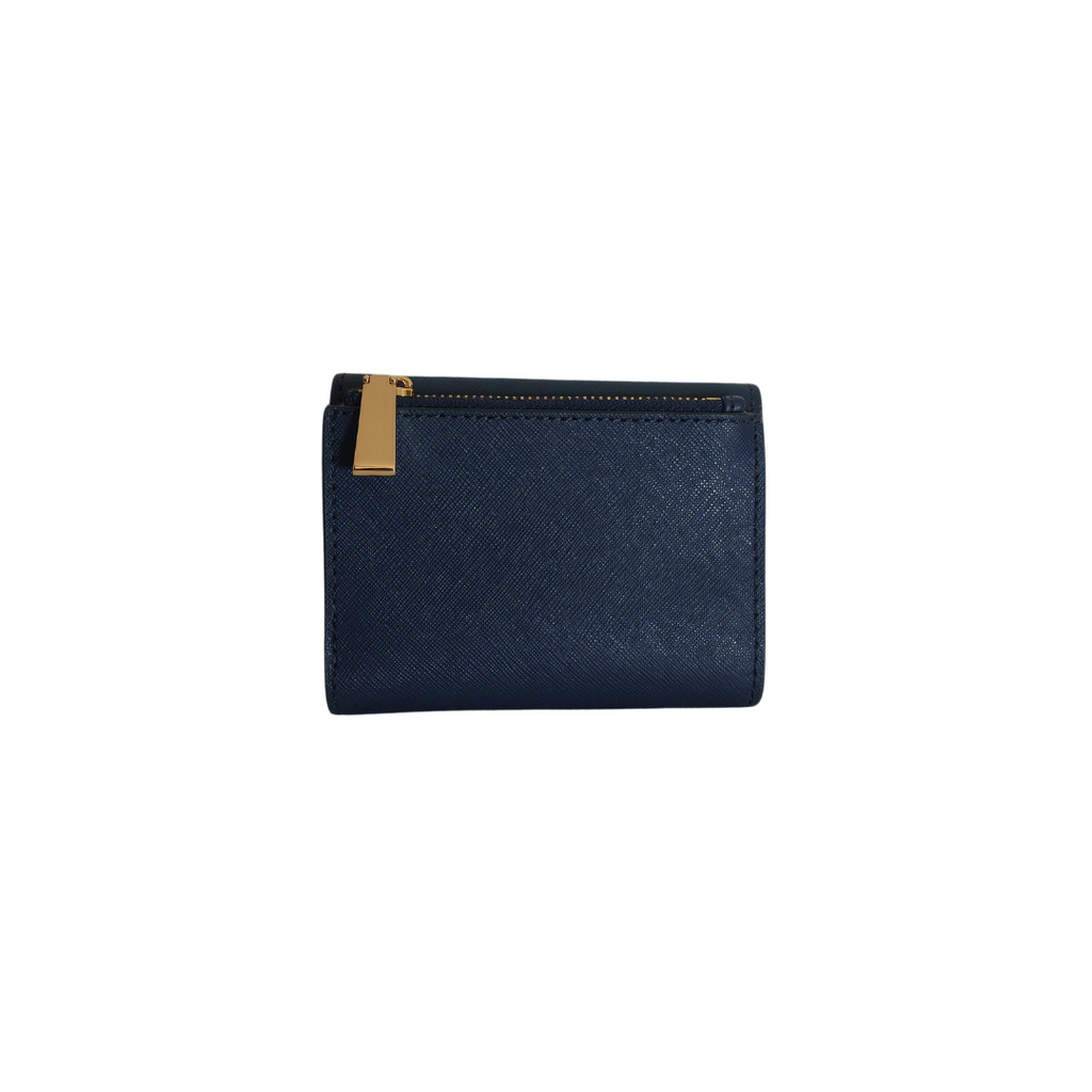 Michael Kors Navy Greenwich Tri-Fold Leather Wallet | Gently Used |