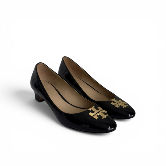 Tory Burch Black Patent Raleigh Pumps | Pre Loved |