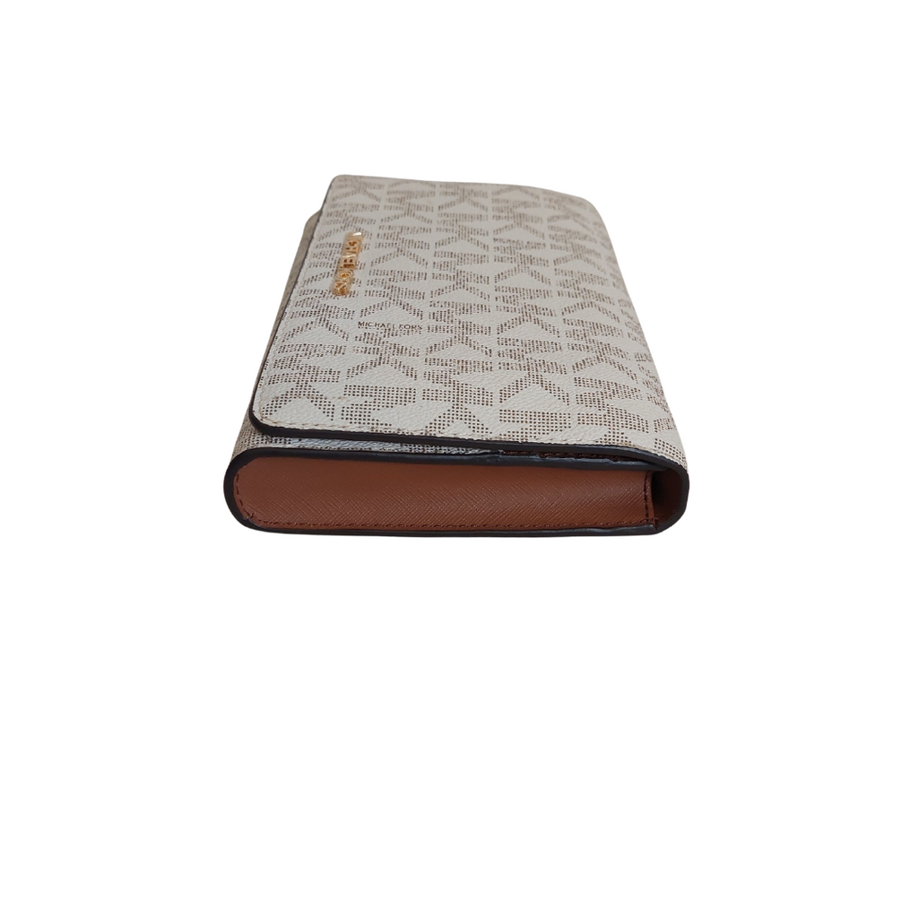 Michael Kors Vanilla Monogrammed Leather Crossbody Bag | Gently Used |