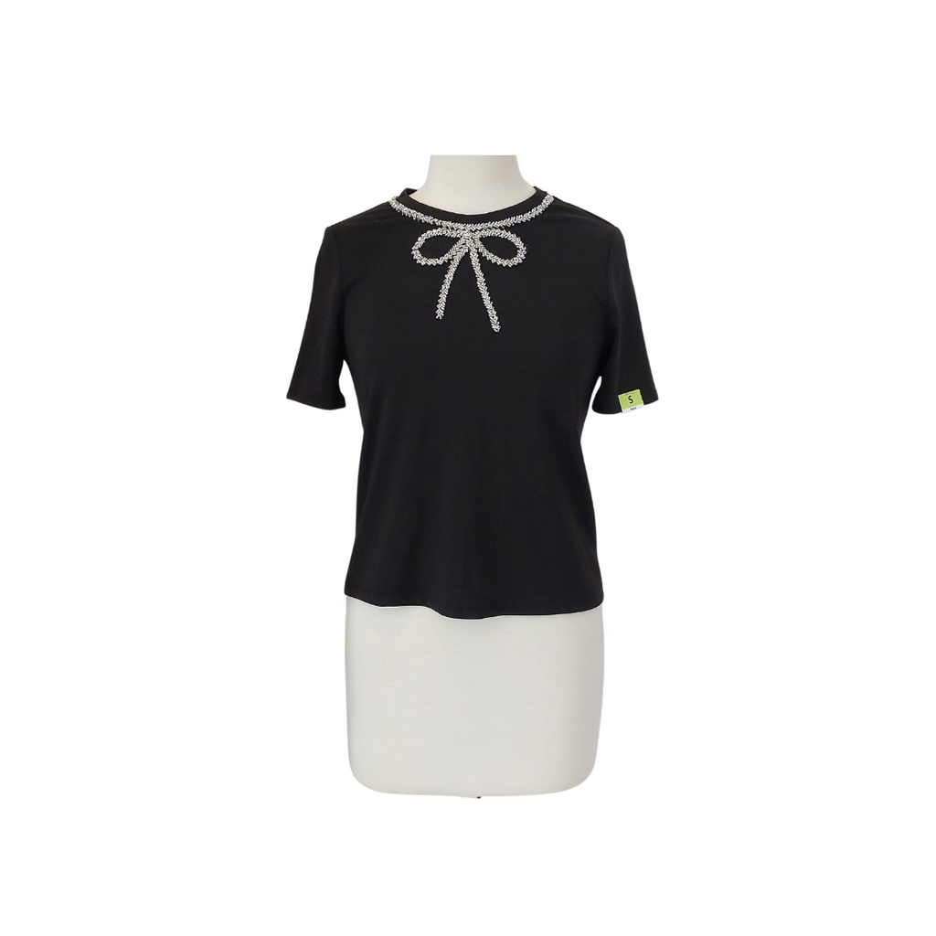 Max Black Silver Embellished Top | Brand New |