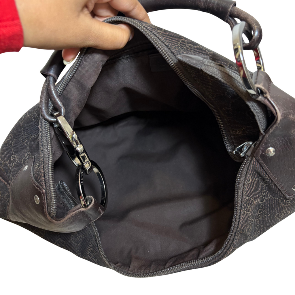 Gucci Brown GG Canvas Medium Hobo Bag | Pre Loved |