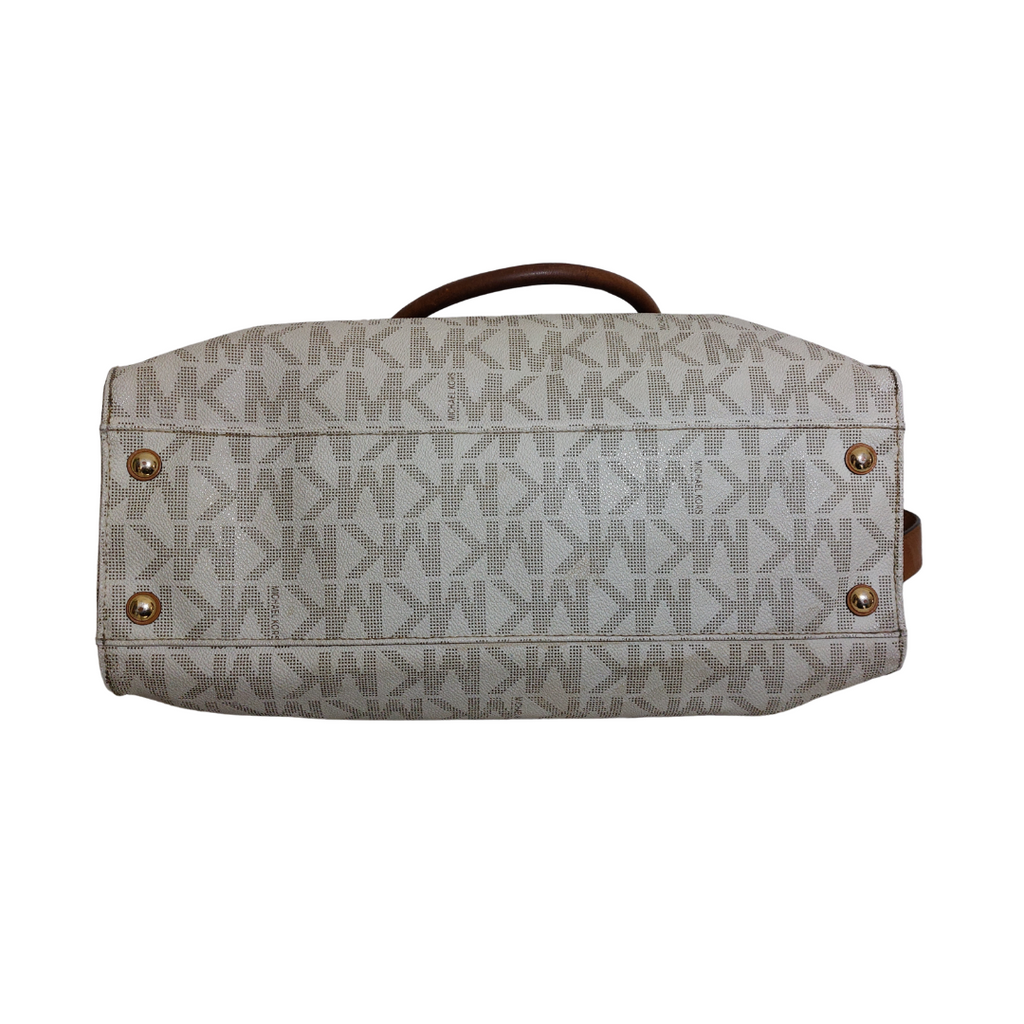 Michael Kors Hamilton Monogram MK Logo Gold Chain Tote Bag | Pre Loved |