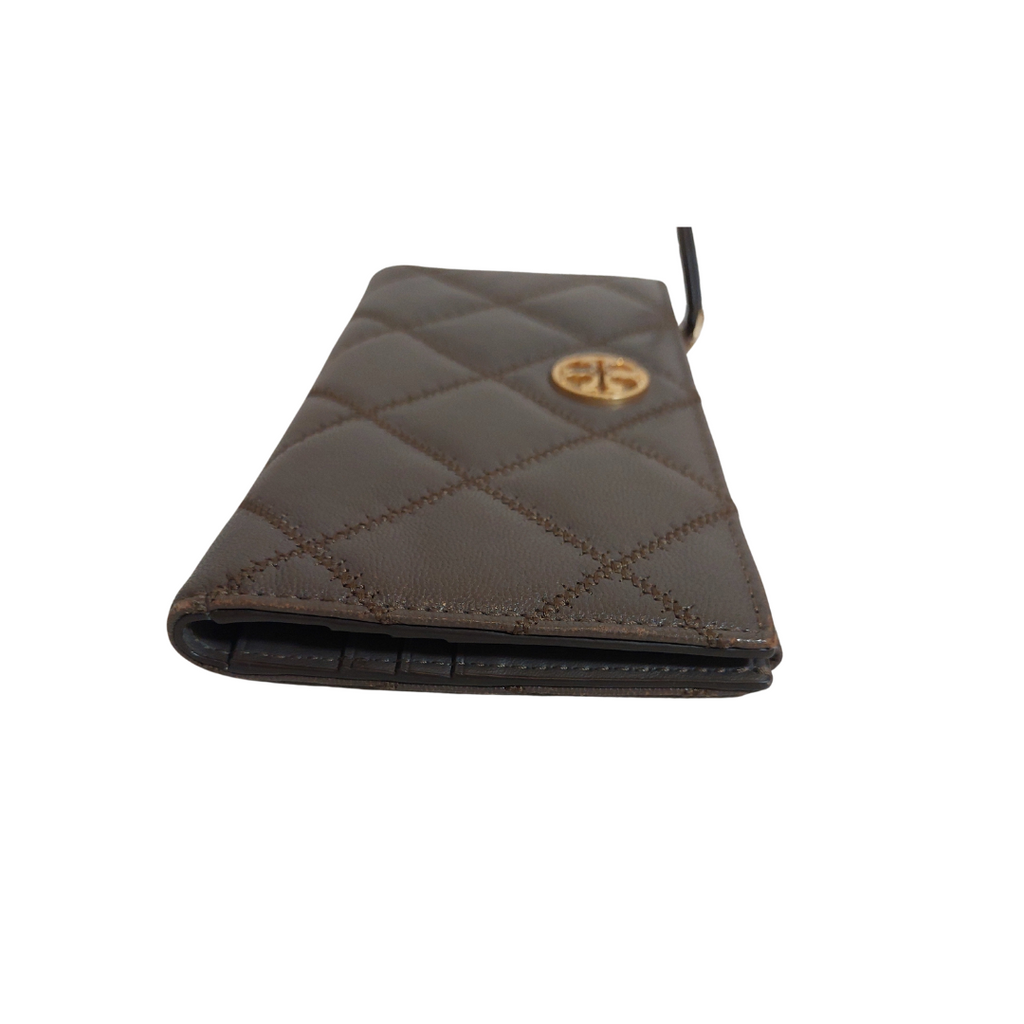 Tory Burch Dark Grey Quilted Envelope Wallet | Pre Loved |