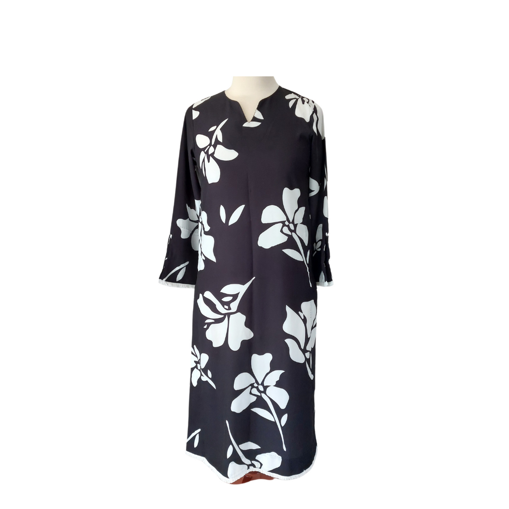 Lulusar Black & White Floral Printed Kurta | Brand New |