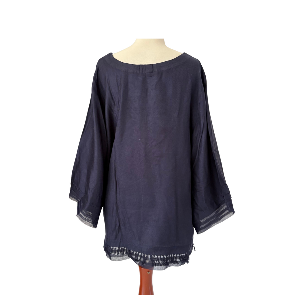 Shehrnaz Navy Embroidered Boxy Kurta | Gently Used |