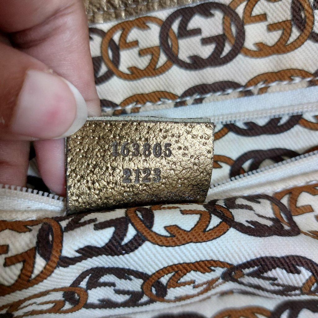 Gucci GG Gold & Beige Canvas Princy Medium Tote Bag | Pre Loved |
