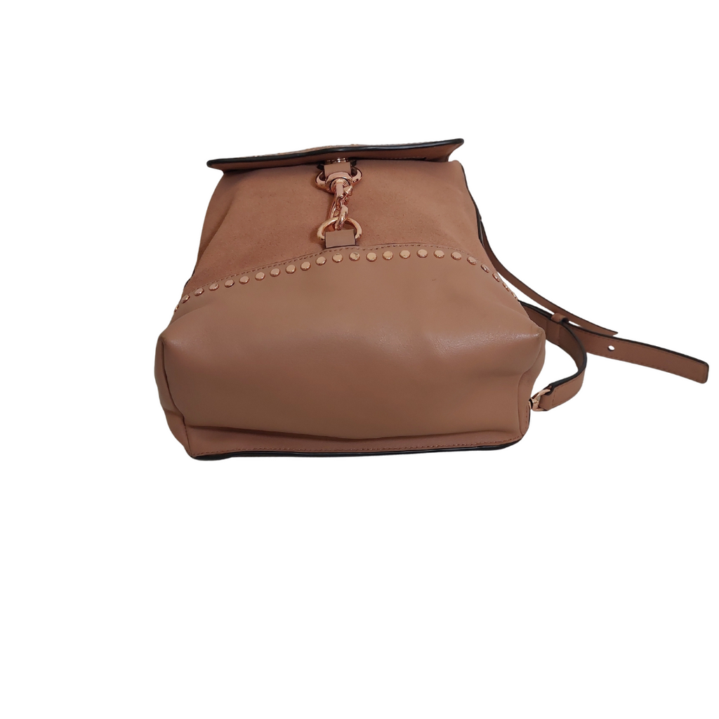 Rebecca Minkoff Tan Leather & Suede Embellished Convertible Backpack Purse | Pre Loved |