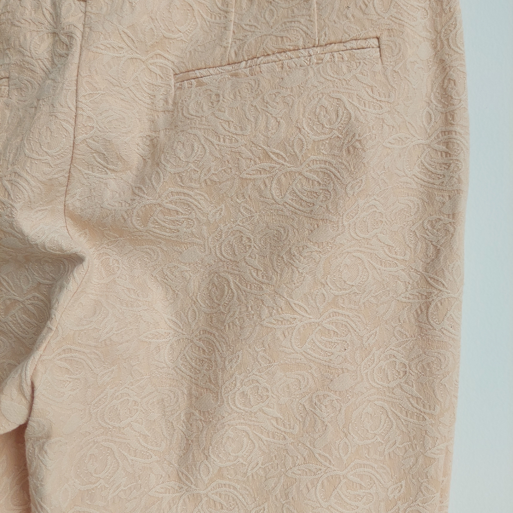 Next Light Pink Textured Print Straight Leg Pants | Brand New |