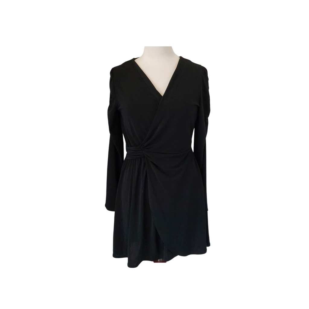 Mango Black Front Wrap Short Dress | Gently Used |